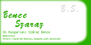 bence szaraz business card